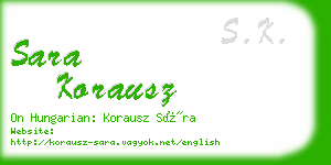 sara korausz business card